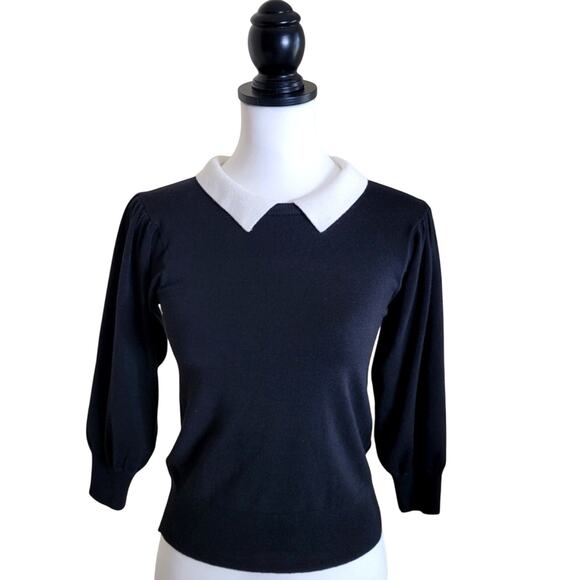 Zara Sweater Collared Crew Neck Sweater, Medium, NEW Business Casual - Picture 1 of 8